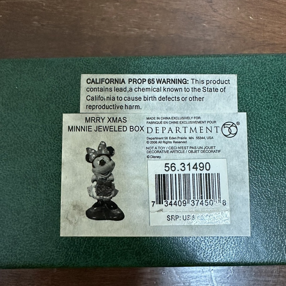 Department 56-Bejeweled Collection "Merry Christmas Minnie" Trinket Box - Picture 11 of 11